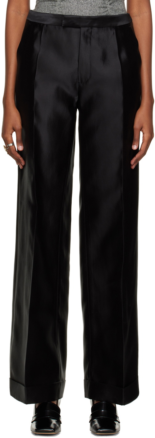 black mikado trousers
