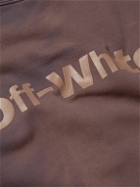 Off-White - Logo-Print Cotton-Jersey Hoodie - Purple