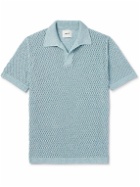 NN07 - Ryan 6632 Open-Knit Cotton-Blend Polo Shirt - Blue