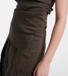 Proenza Schouler Anoushka draped linen-blend slub top