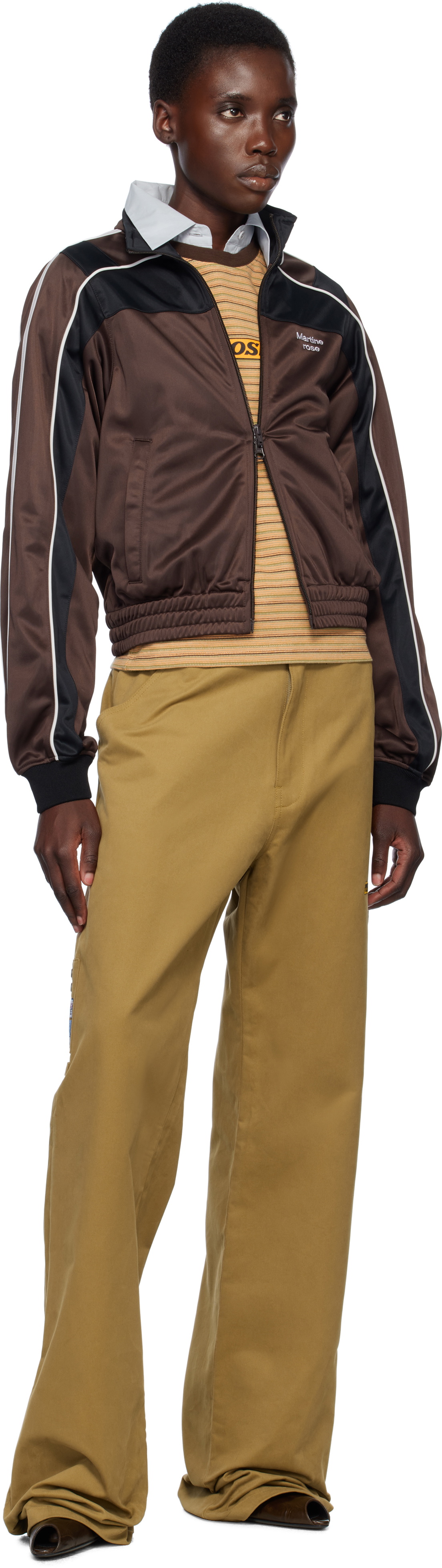 Martine Rose Brown Shrunken Track Jacket Martine Rose