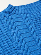 Maison Margiela - Cable and Waffle-Knit Wool Sweater - Blue