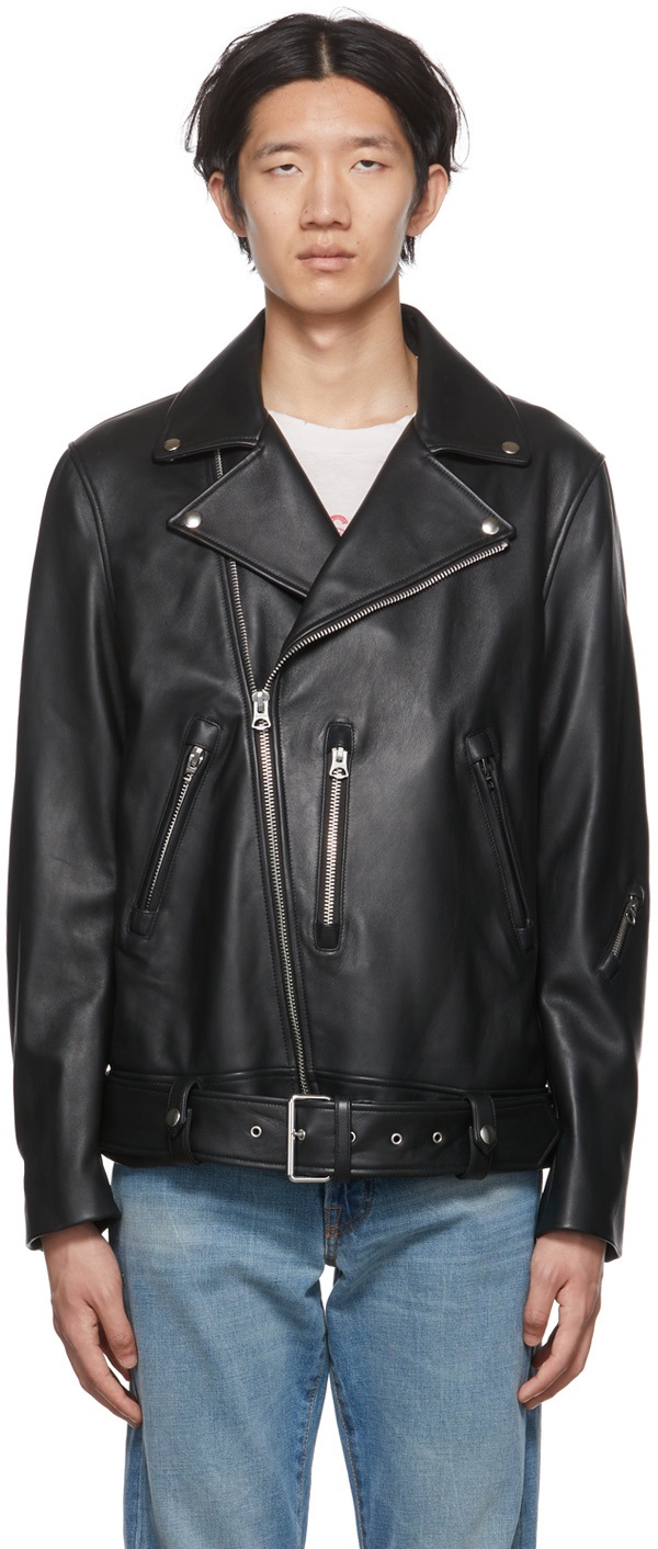 Acne Studios Black Zip Leather Jacket Acne Studios