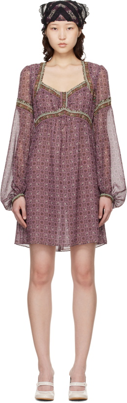 Photo: Anna Sui Purple Puff Sleeve Minidress