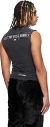 LU'U DAN Gray 'Year of the Horse' Sleeveless T-shirt