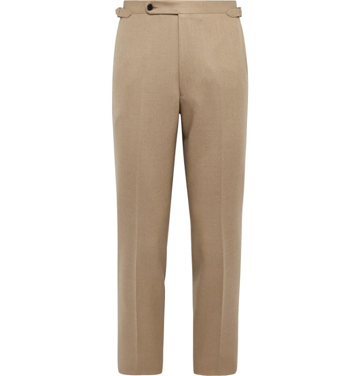 Photo: Husbands - Slim-Fit Wool-Flannel Trousers - Brown