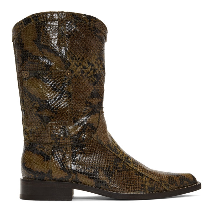Photo: Martine Rose Brown Snake Cowboy Boots