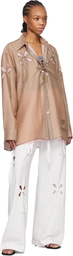 J.Kim Beige & Pink Anton Belinskiy Edition Organza Petal Shirt