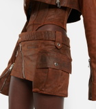 LaQuan Smith Leather cargo mini skirt