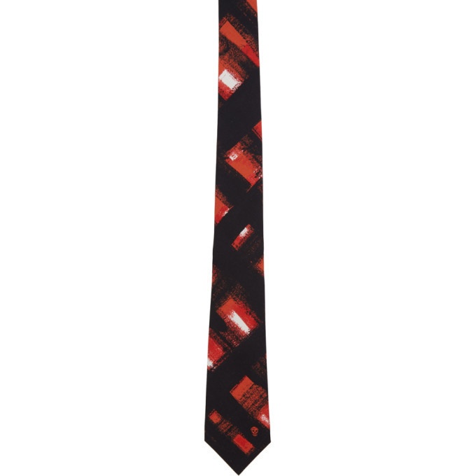 Photo: Alexander McQueen Black and Red Painted Tie