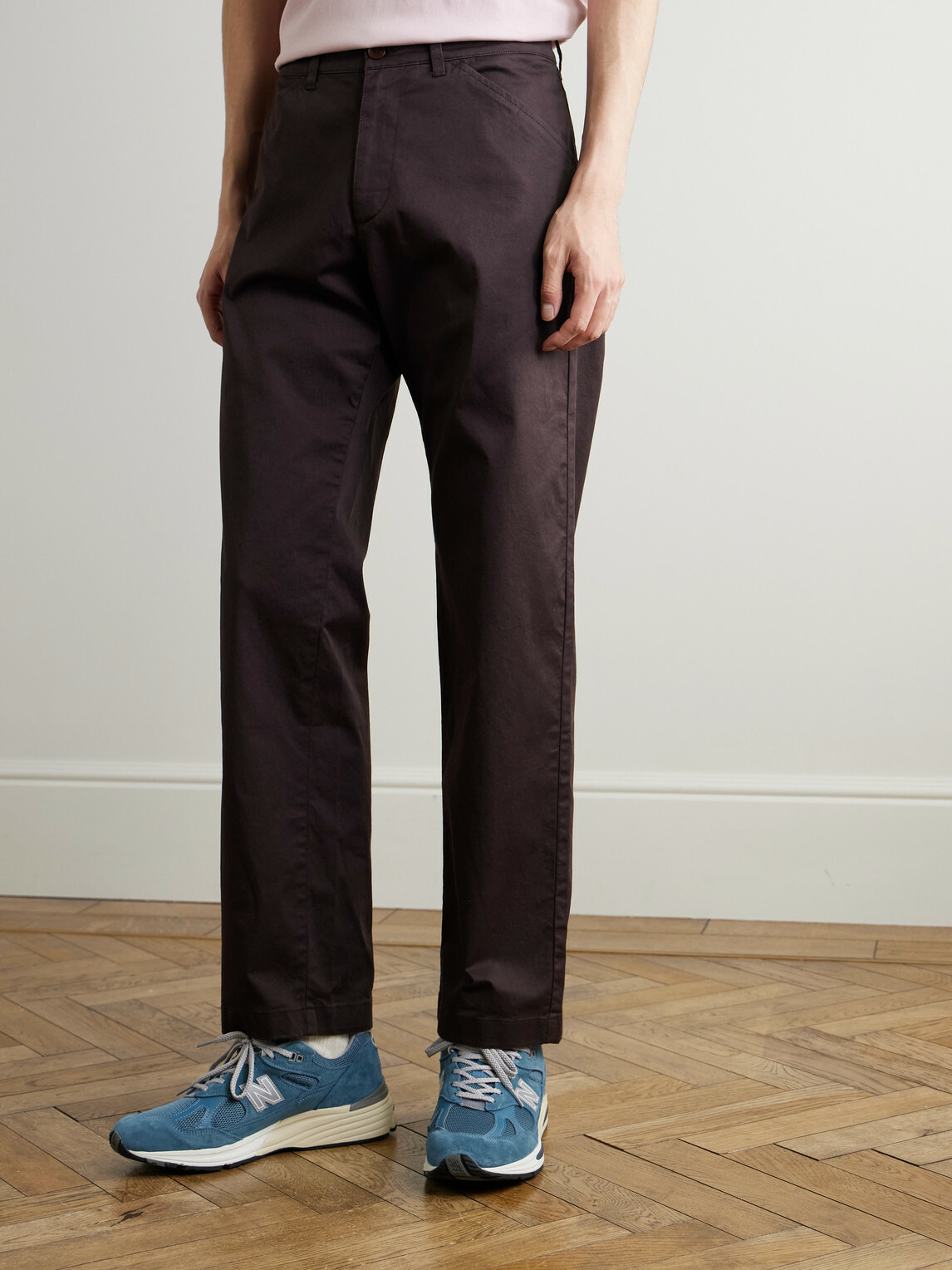 NN07 - Mylo 10021 Straight-Leg Organic Cotton-Blend Twill Trousers - Brown