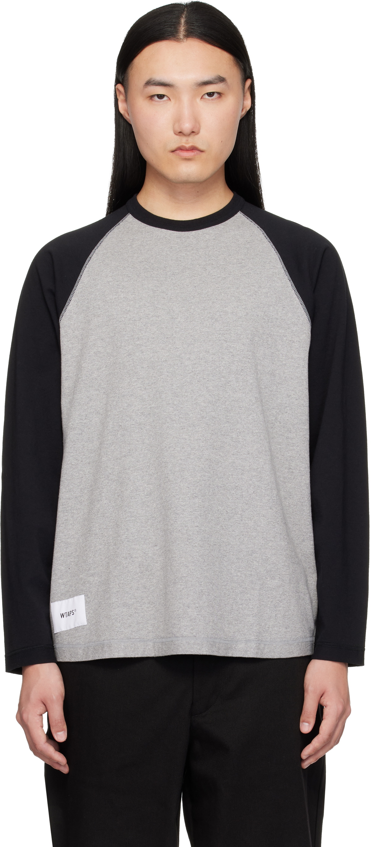 WTAPS Men's Long Sleeve Design 02 SQD T-Shirt in Navy WTAPS