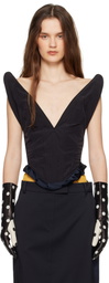 Pushbutton Black Rabbit Ears Bustier Top