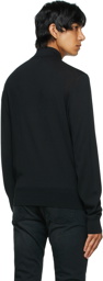 TOM FORD Black Fine Gauge Merino Long Sleeve Polo