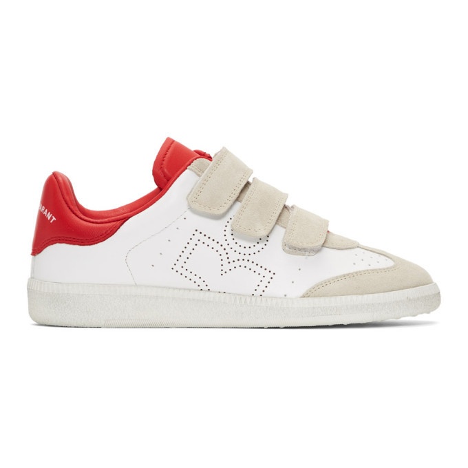 Isabel Marant Red and White Beth Sneakers Marant