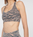 Adam Selman Sport Cross-Back zebra-print sports bra