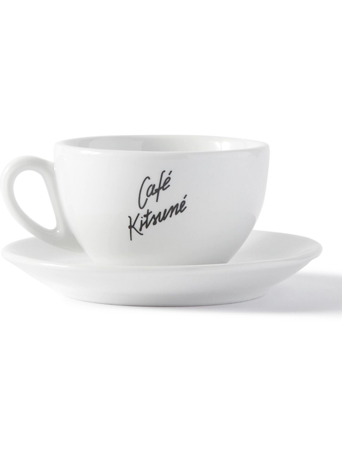 cerebrum Videnskab forfatter Café Kitsuné - Medium Logo-Print Ceramic Cup and Saucer Set Café Kitsuné
