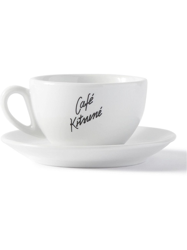 Photo: Café Kitsuné - Medium Logo-Print Ceramic Cup and Saucer Set