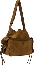 Acne Studios Tan Multipocket Suede Bucket Bag