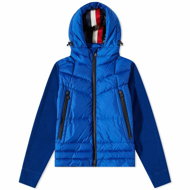 Photo: Moncler Grenoble Men's Down Hooded Knit Jacket in Navy