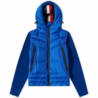 Moncler Grenoble Men's Down Hooded Knit Jacket in Navy