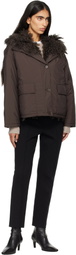 Yves Salomon Brown Short Down Jacket