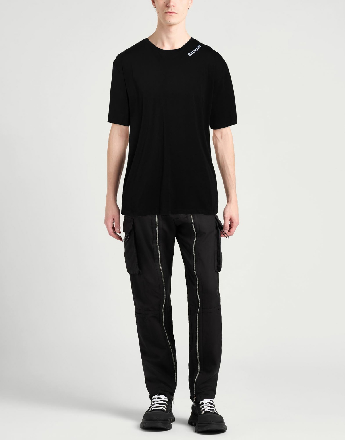 Balmain Mens T-shirt in Black