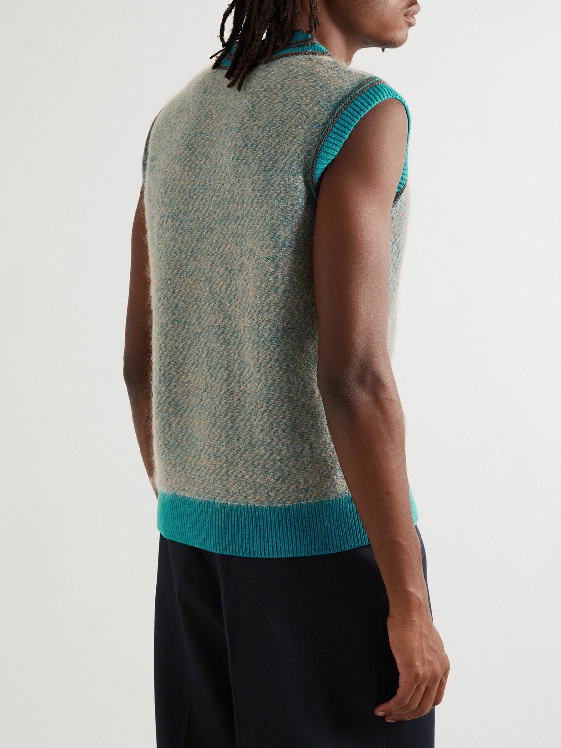 Wales Bonner - Chorus Cashmere-Blend Jacquard Sweater Vest - Green