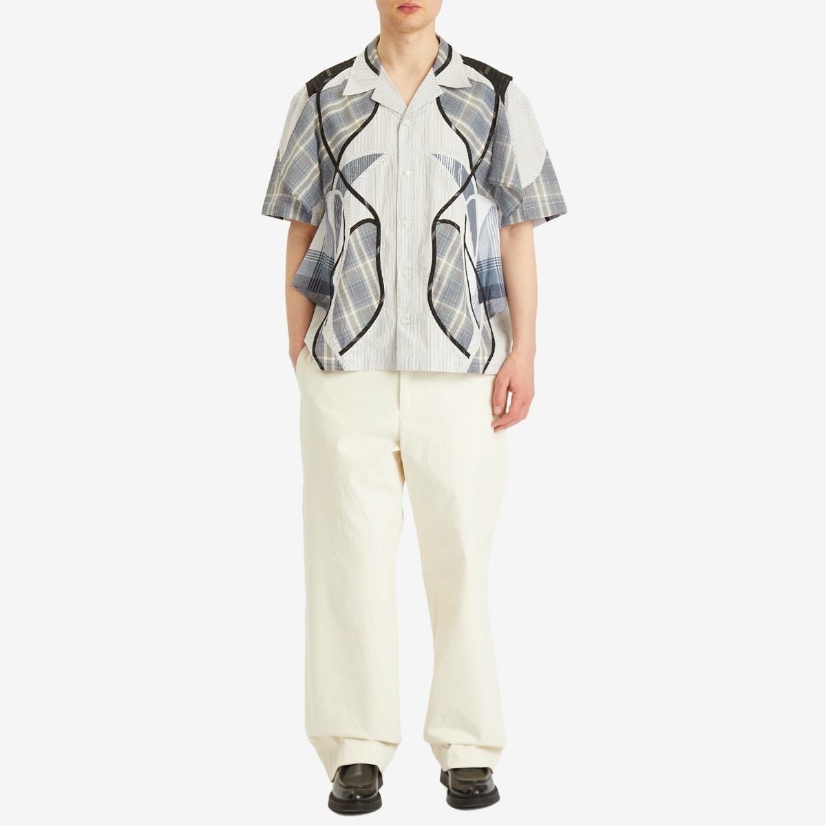 Craig Green Men's Patch Work Shirt in Blue Mix Craig Green