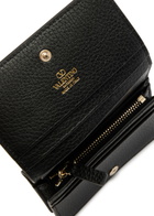 Valentino Rockstud Grained Leather Wallet - Black - One Size