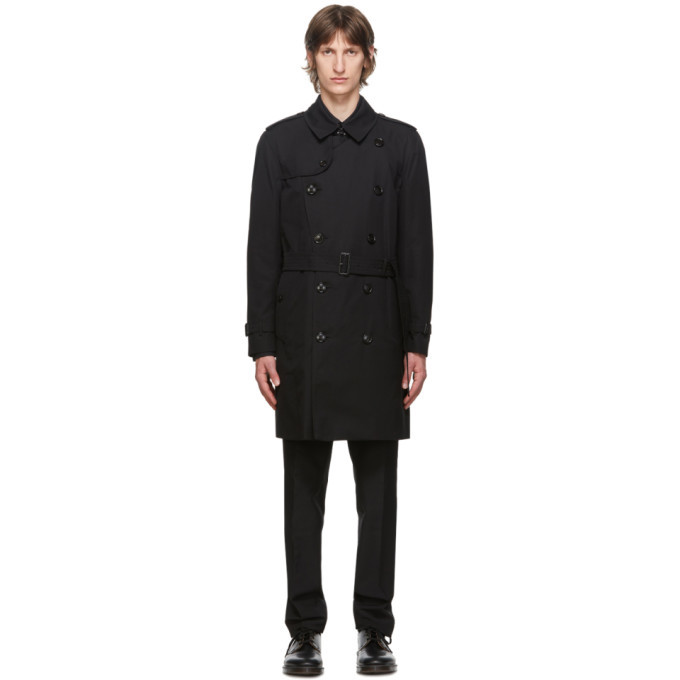 Photo: Burberry Black Kensington Heritage Mid-Length Trench Coat