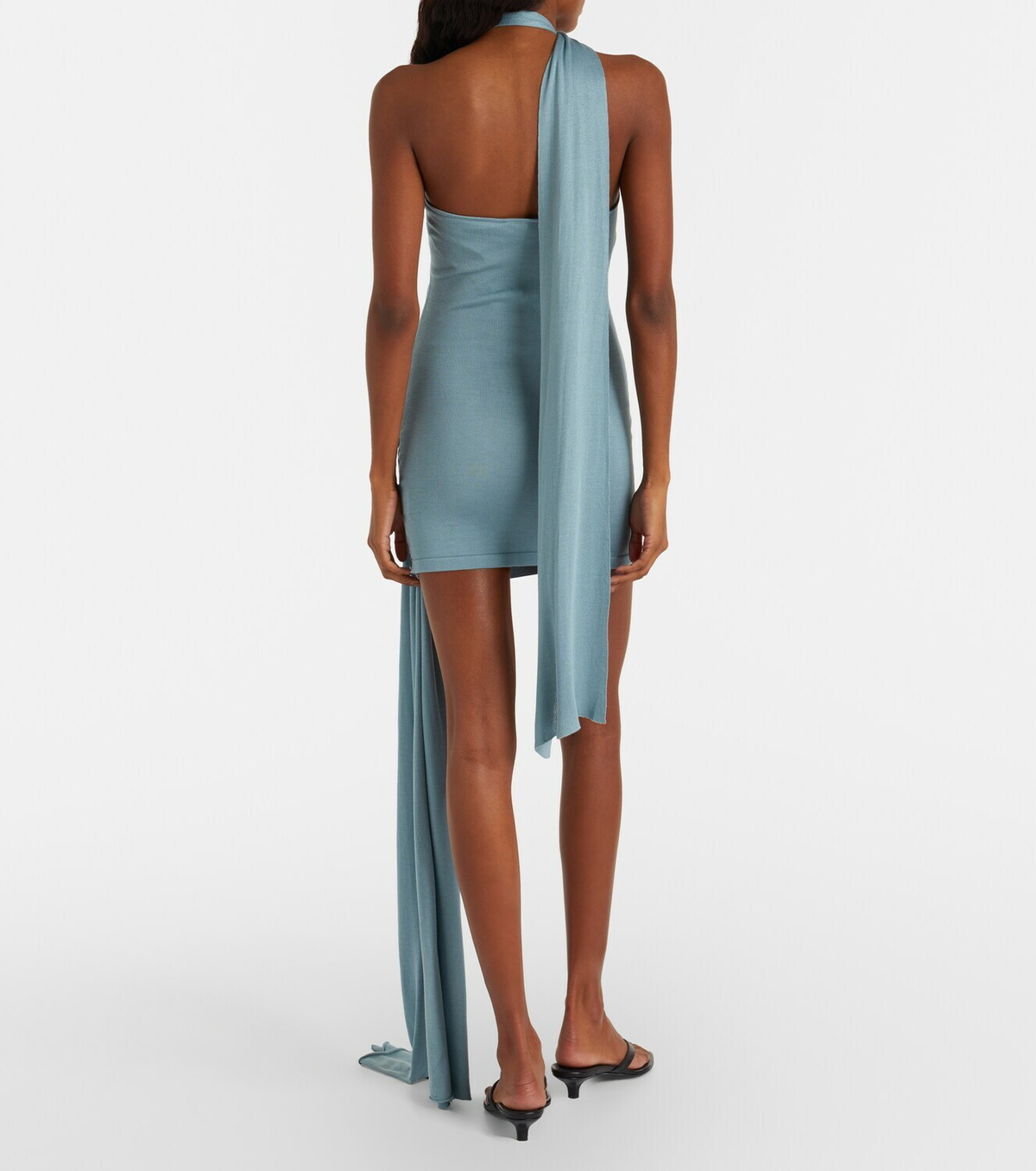 Aya Muse Scarf-detail silk-blend jersey minidress