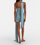Aya Muse Scarf-detail silk-blend jersey minidress