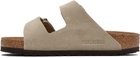 Birkenstock Taupe Regular Arizona Suede Leather Sandals
