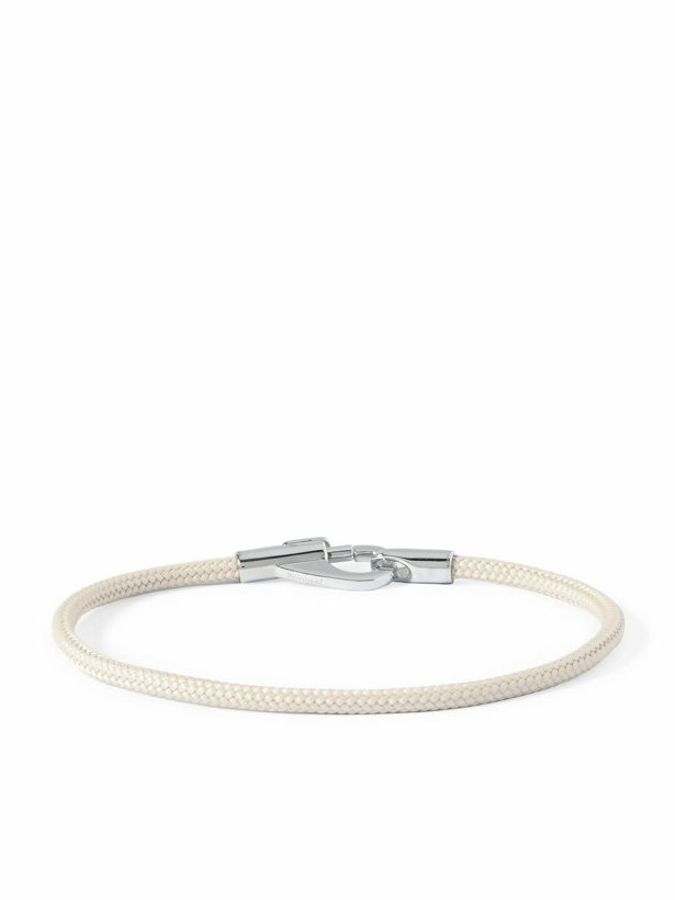 Photo: Miansai - Snap Rope and Rhodium-Plated Silver Bracelet - Neutrals