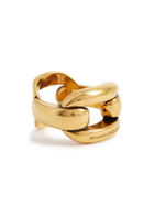 Alexander Mcqueen Peak Chain Ring Gold