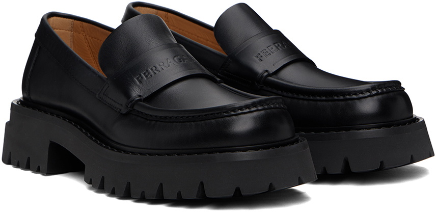Ferragamo Black Chunky Loafers