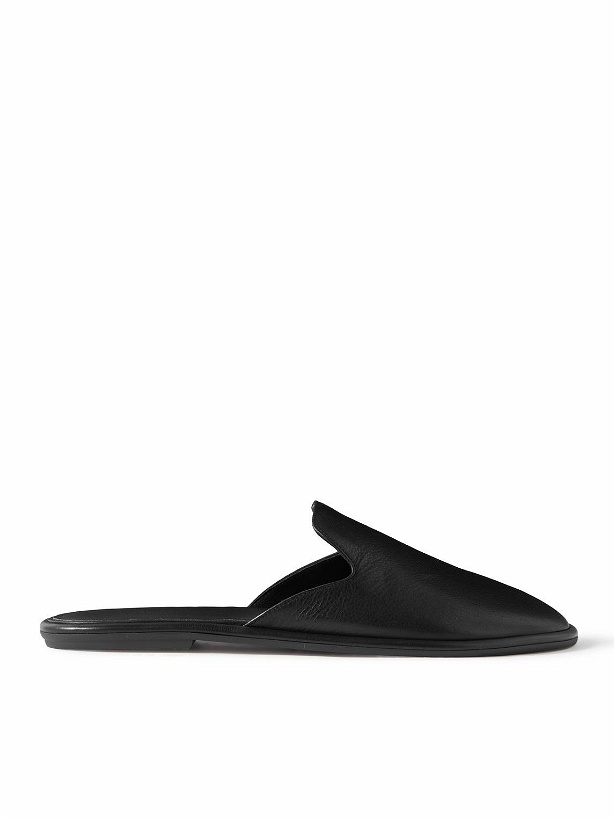 Photo: The Row - Roger Leather Slides - Black