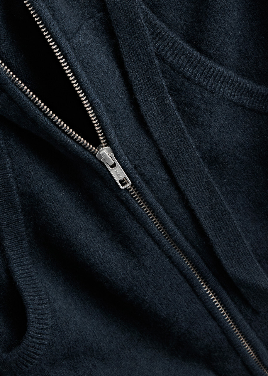 Crush Cashmere Rio Hooded Cashmere Sweatshirt Navy