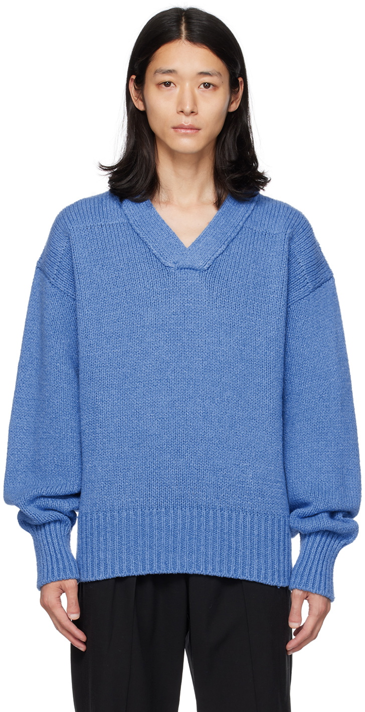 Jil Sander Blue Rib Sweater
