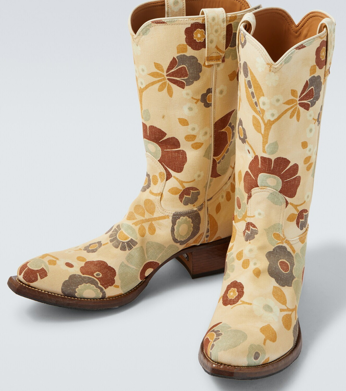 Prada Floral canvas cowboy boots