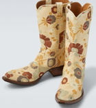 Prada Floral canvas cowboy boots