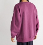 ACNE STUDIOS - Forba Logo-Appliquéd Mélange Loopback Cotton-Jersey Sweatshirt - Pink