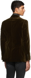 TOM FORD Khaki Shelton Velvet Blazer