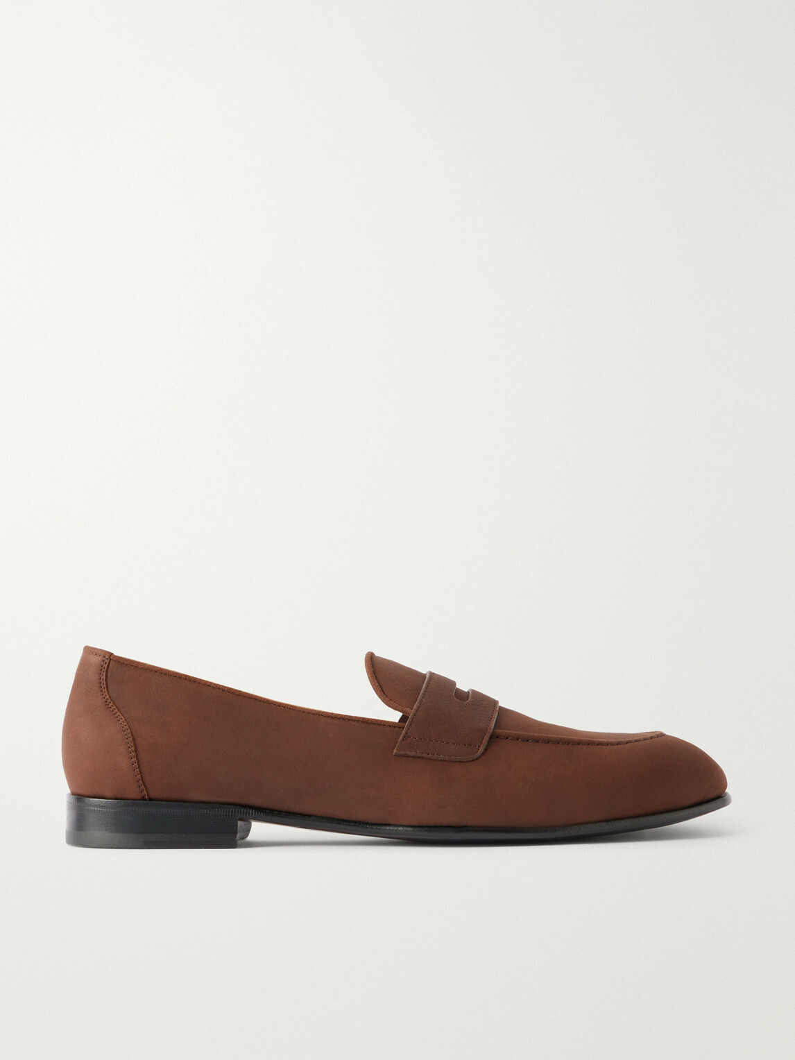 Brioni - Nubuck Penny Loafers - Brown