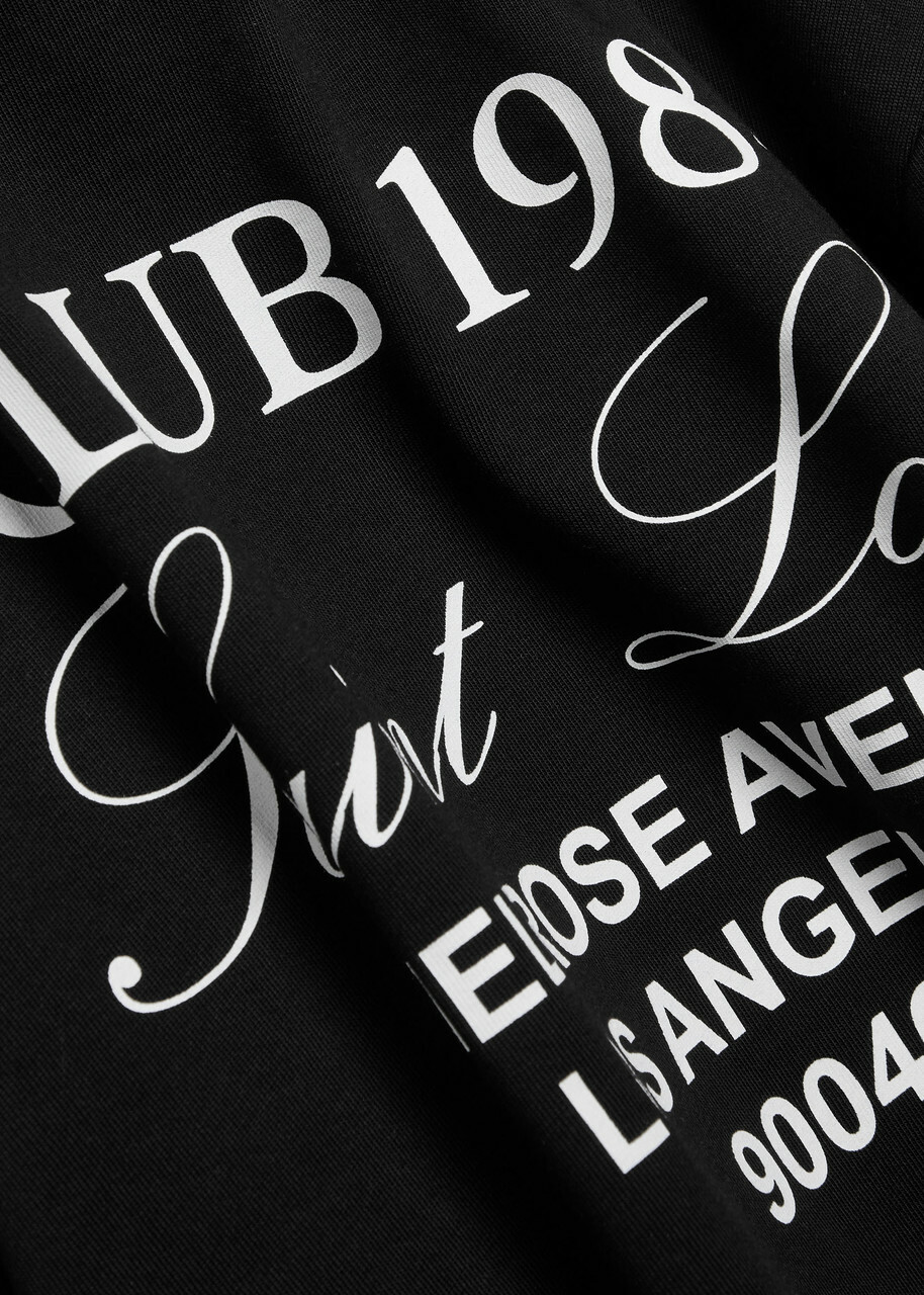 Club 1984 Melrose Printed Cotton T-shirt Black