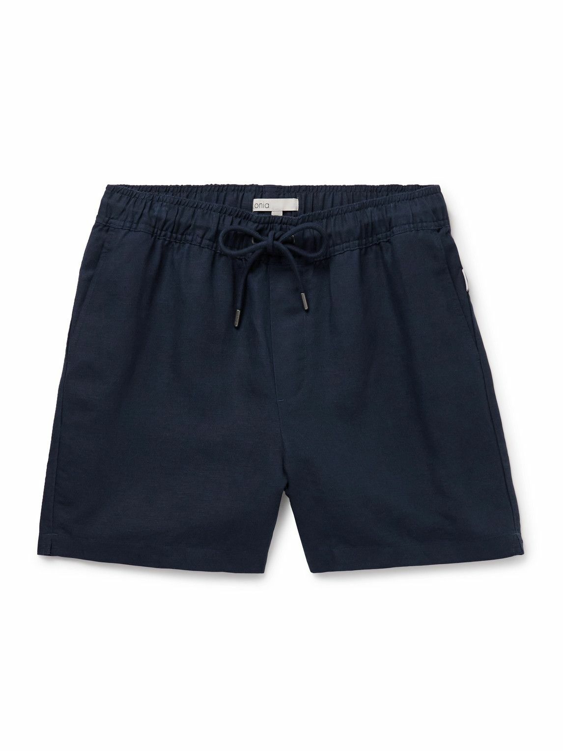 Onia - Air Straight-Leg Linen and Lyocell-Blend Drawstring Shorts - Blue