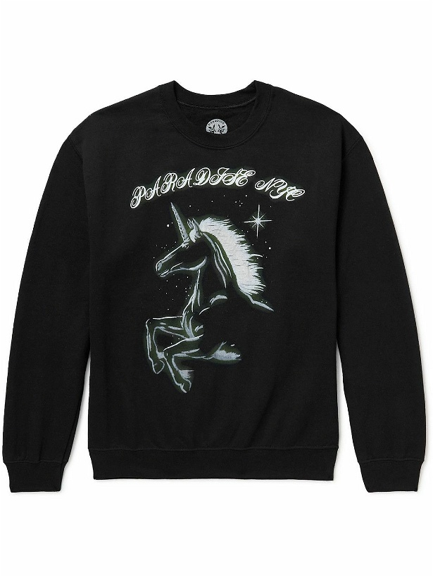 Photo: PARADISE - Unicorn Printed Cotton-Blend Jersey Sweatshirt - Black