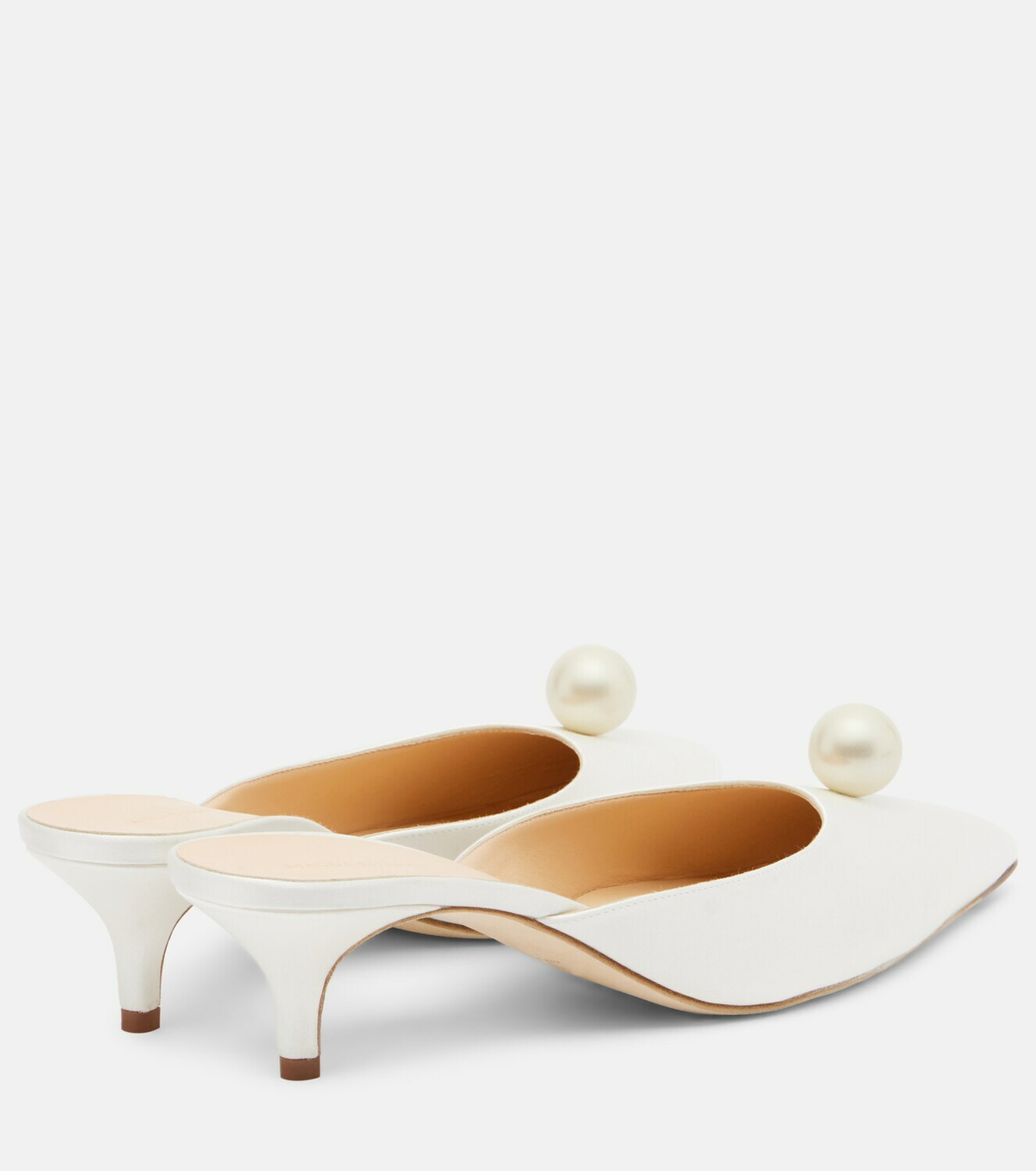 Magda Butrym Faux pearl satin mules