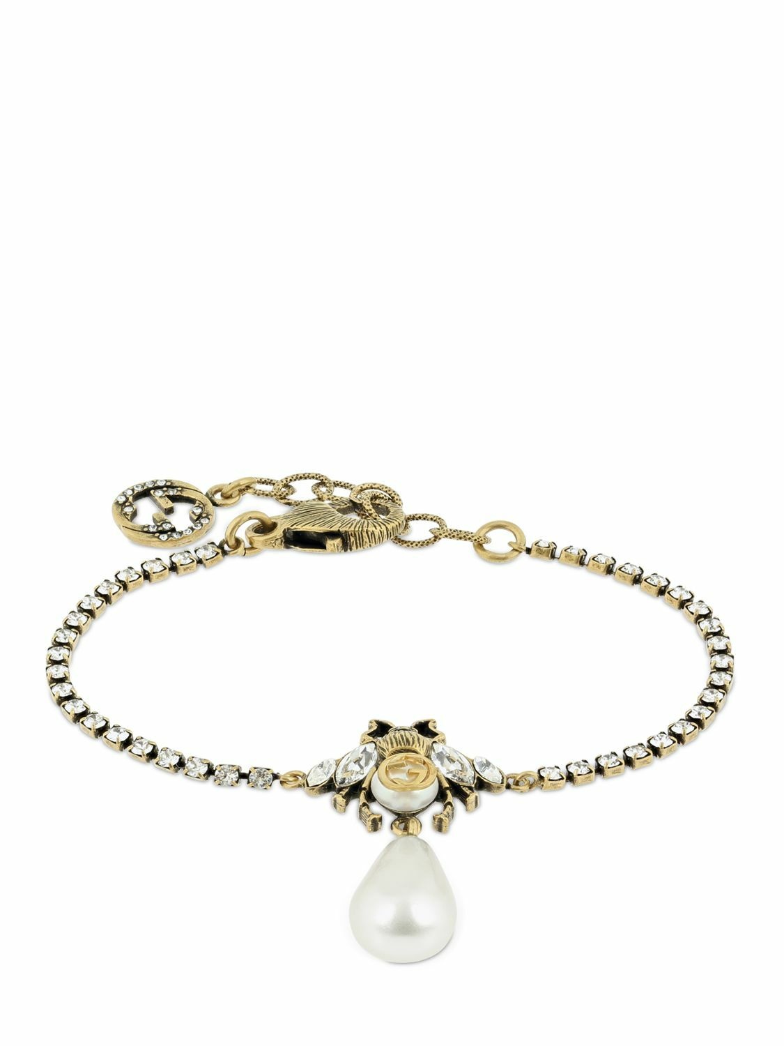 Photo: GUCCI - Bee Motif Crystal Embellished Bracelet